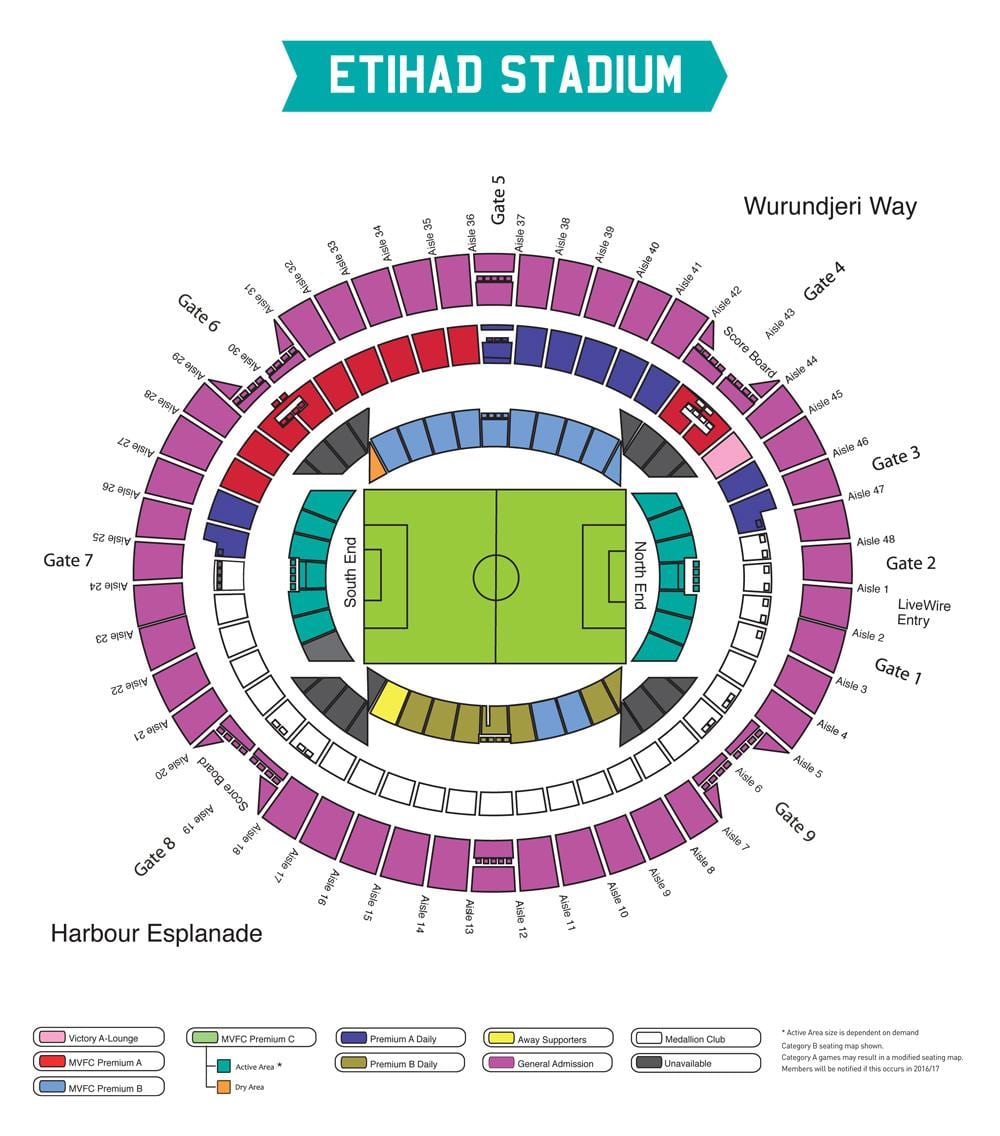 harta e Etihad stadium Melburn