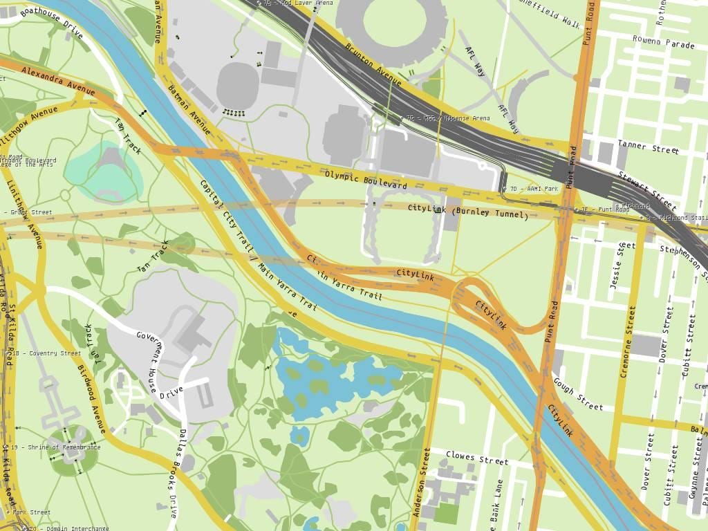 Yarra gjurmët nëpër harta