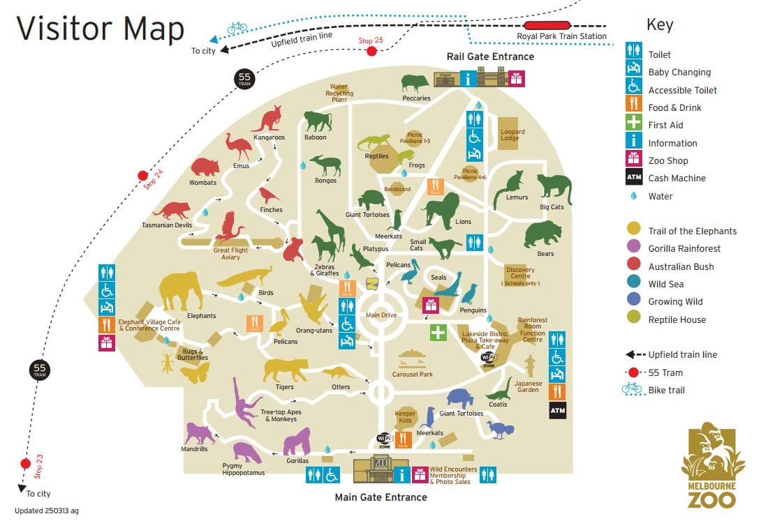 harta e Melburn kopshtin zoologjik