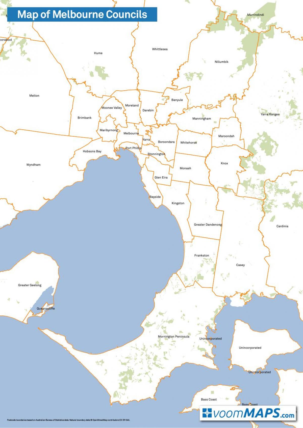 harta e Melburn këshillat