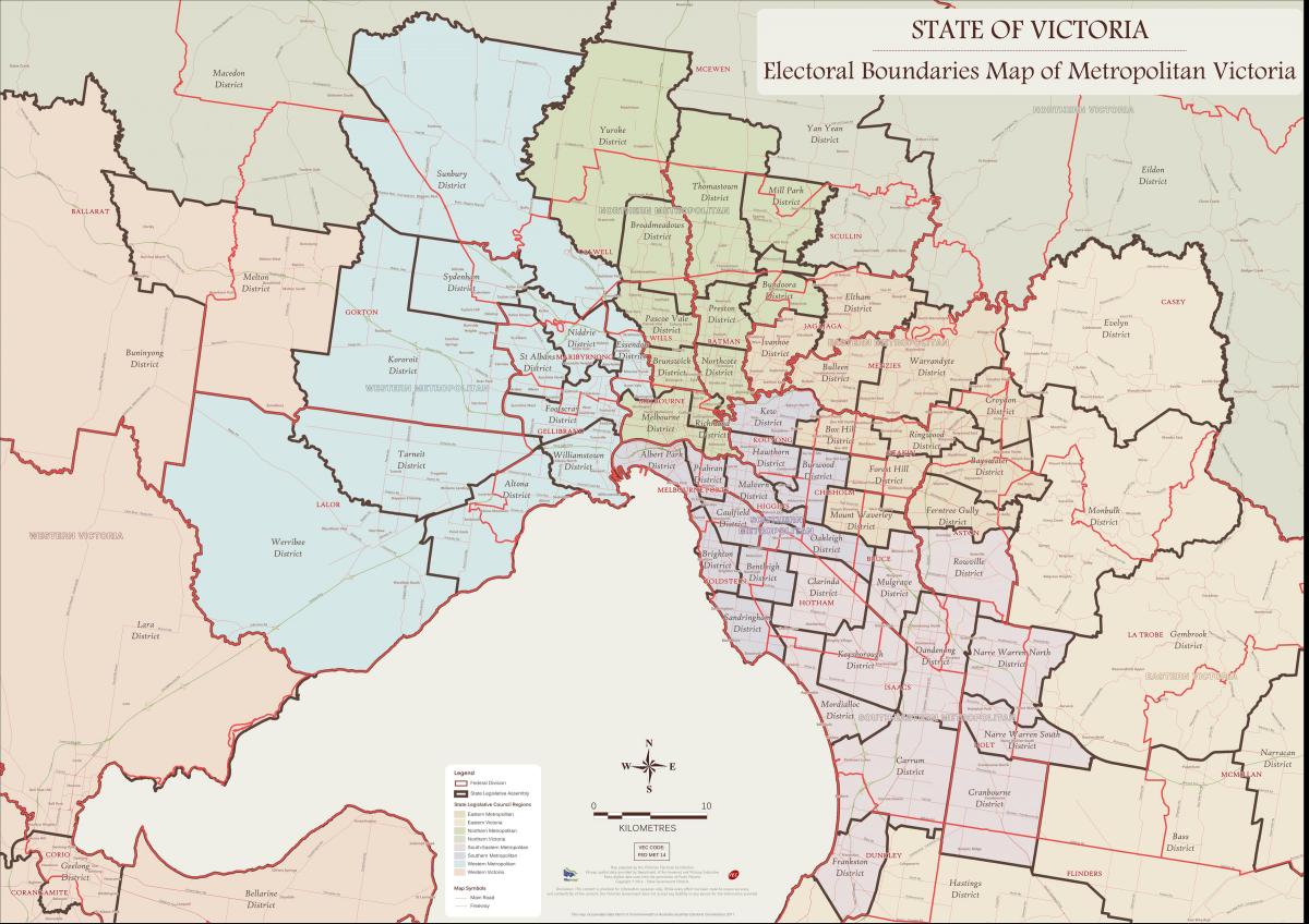 harta e Melburn lindore periferi
