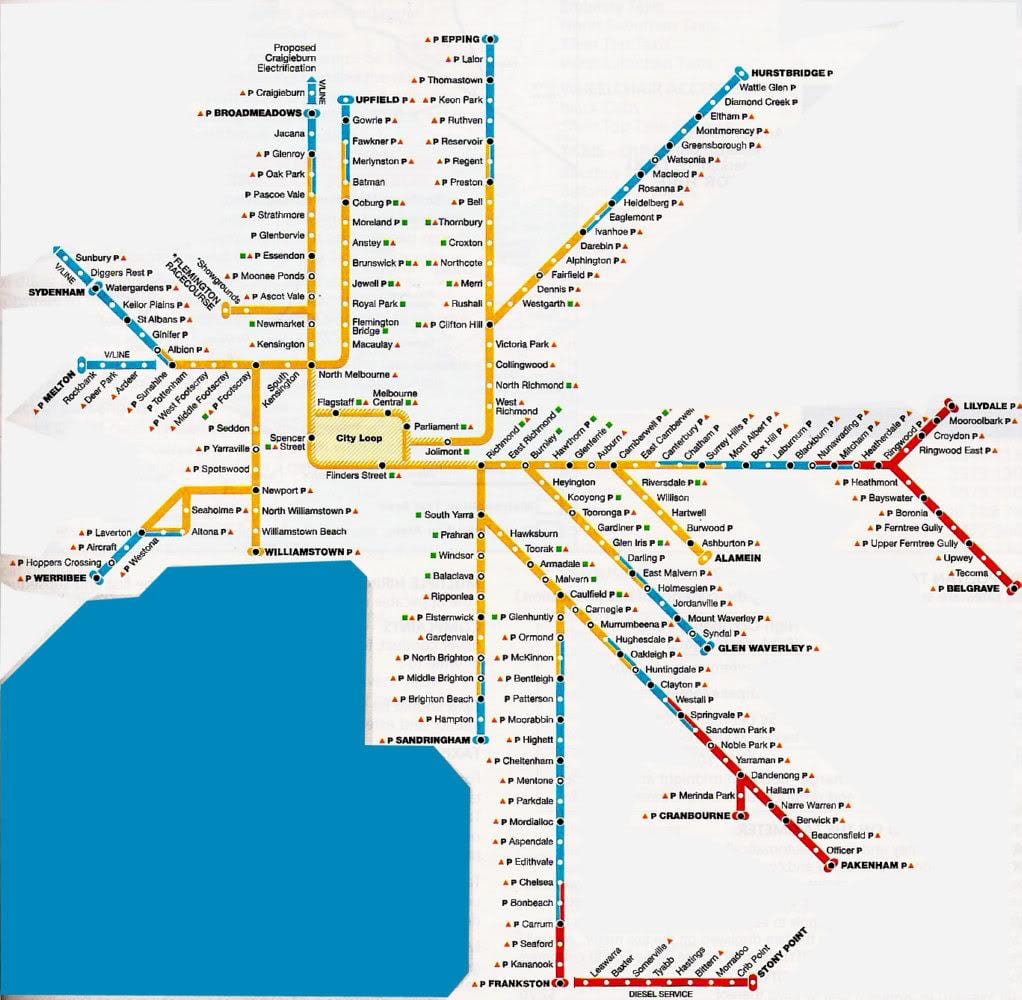 Melburn të zonës metropolitane hartë