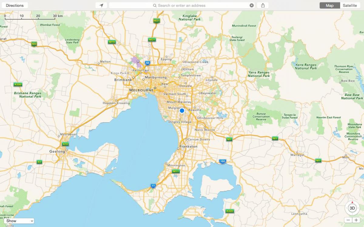 harta e Melburn dhe tokat për kullotë