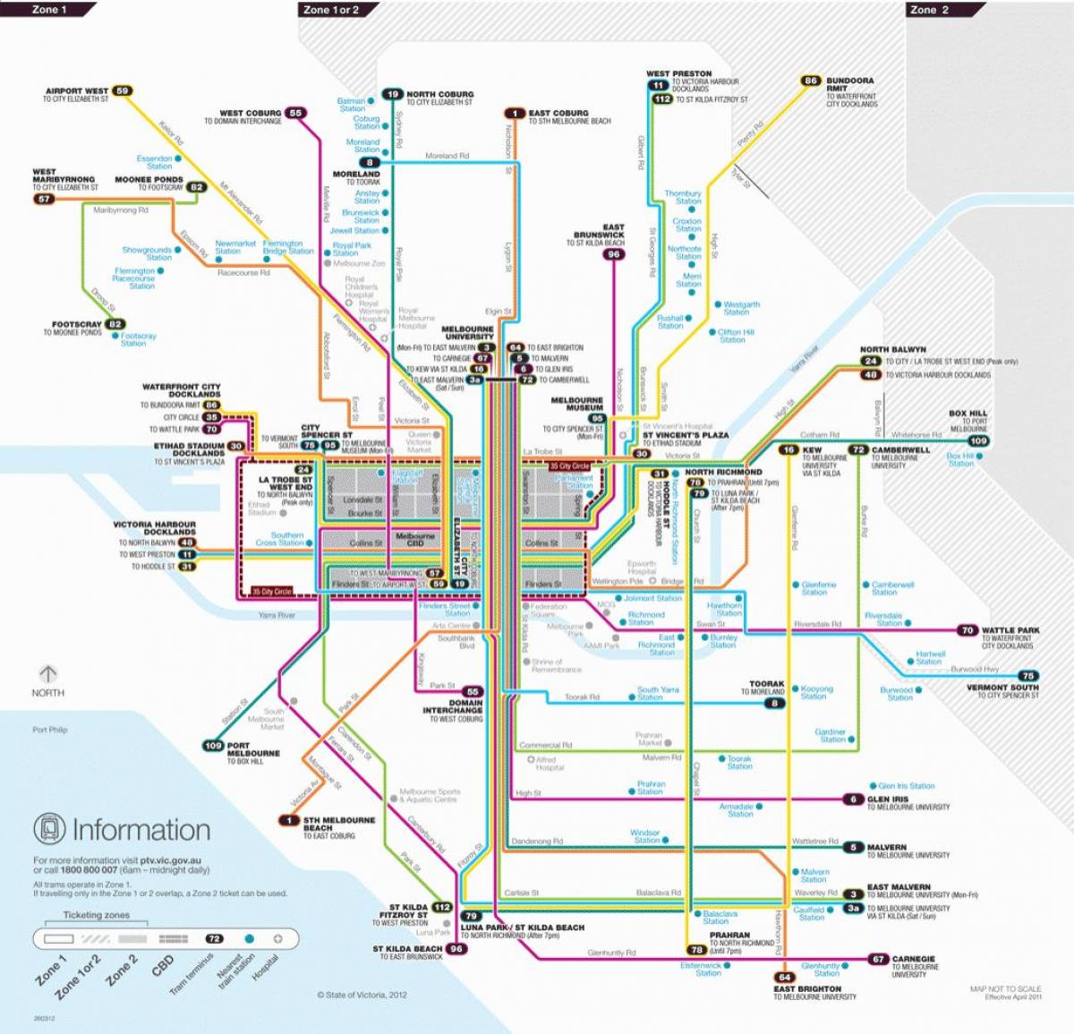 Melburn tramvaj rrugë hartë