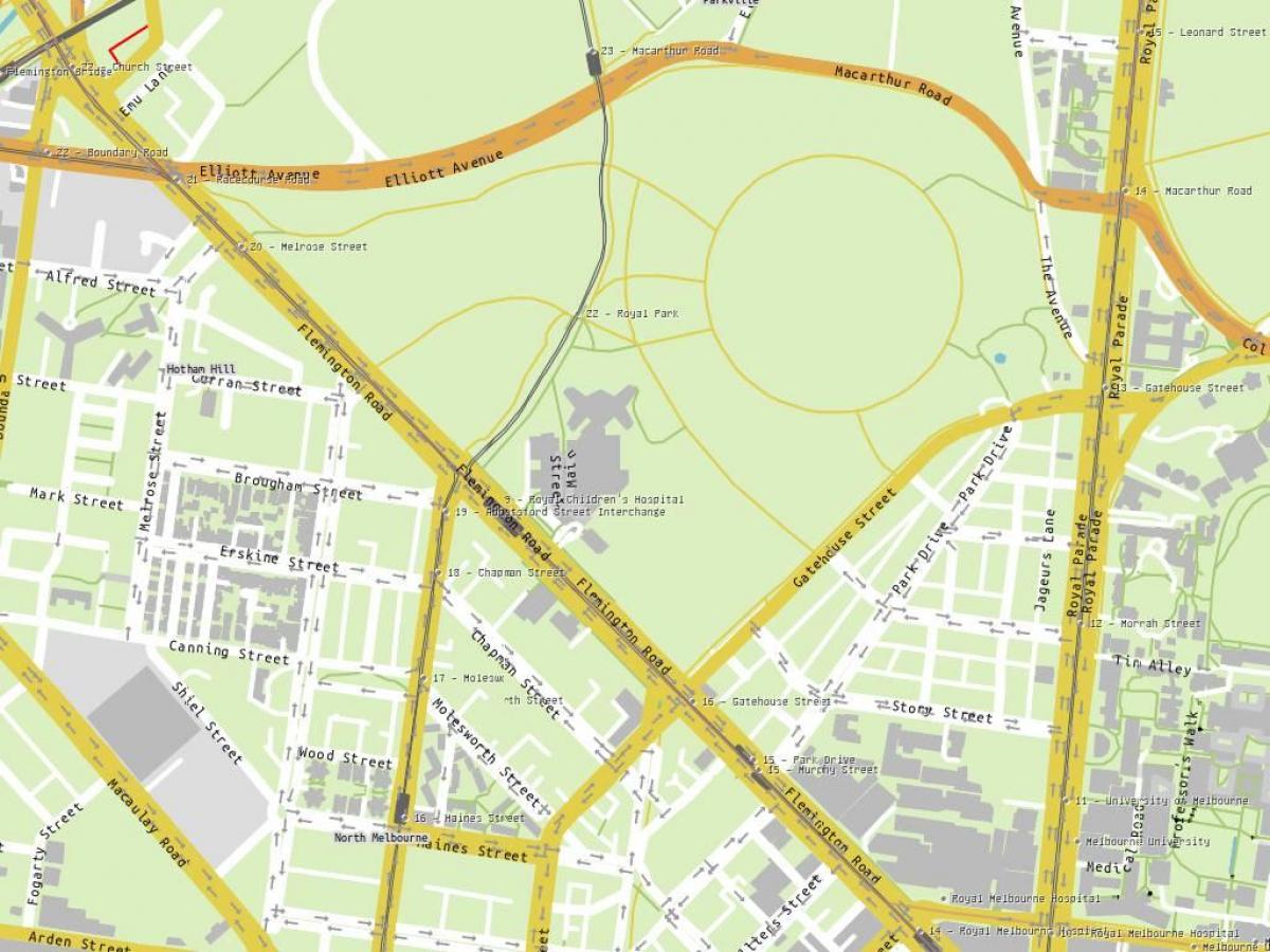 harta e Mbretërore spitali i fëmijëve në Melburn