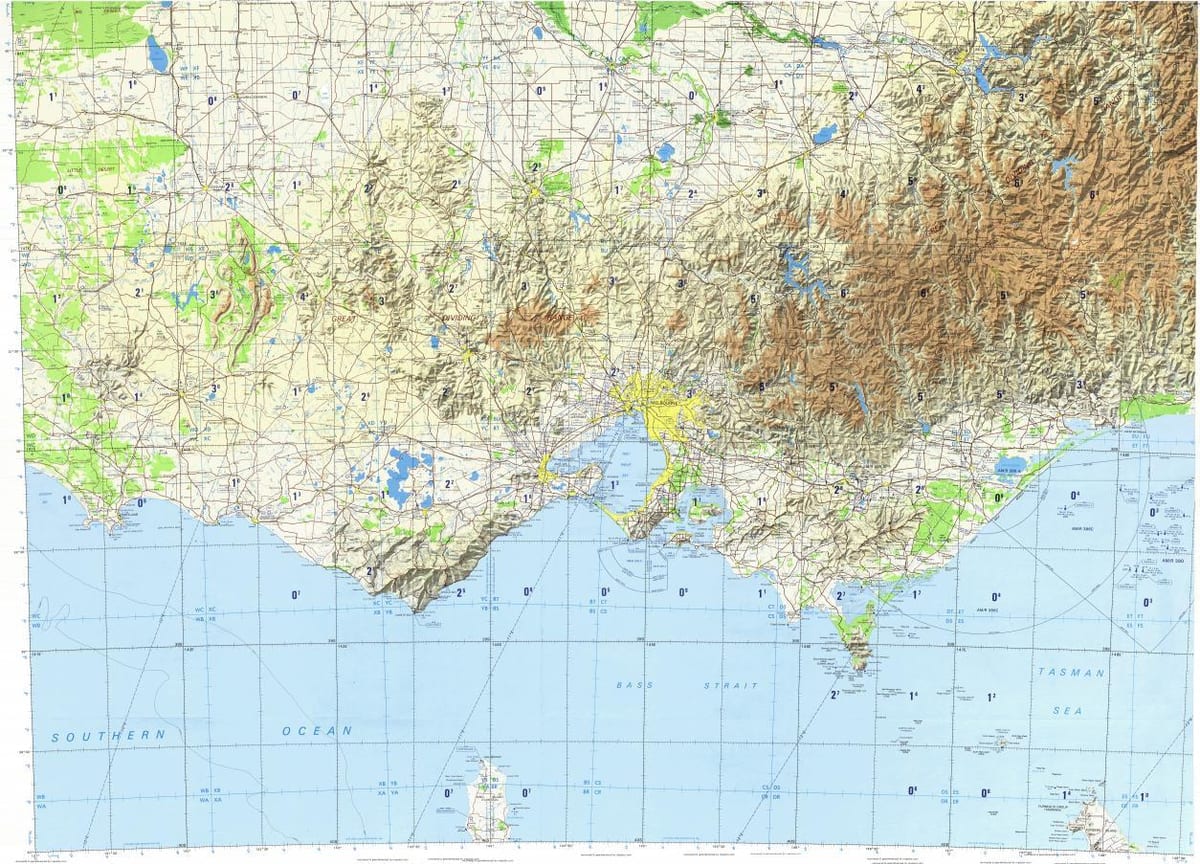 topografike hartë e Melburn