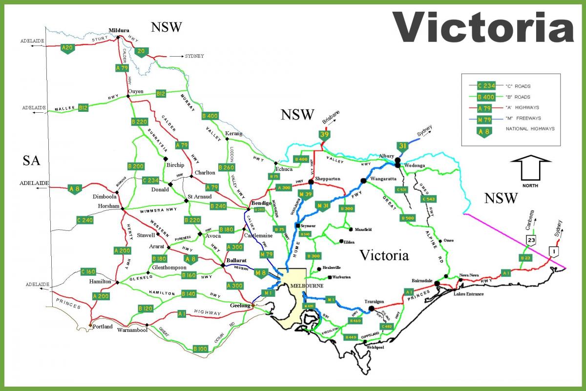 harta e Victoria në Australi