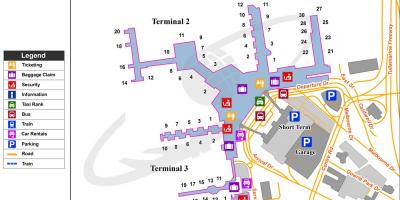 Harta e Melburn terminalet e aeroportit