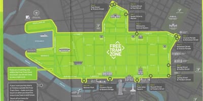 Melburn të lirë tramvaj harta zona