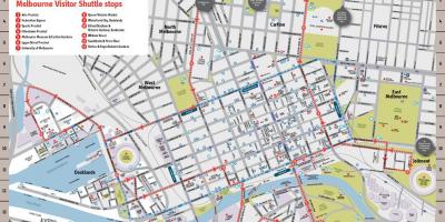 Melburn qytetit tërheqjet hartë