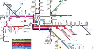 Stacioni i trenit hartë Melburn