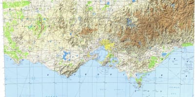 Topografike hartë e Melburn