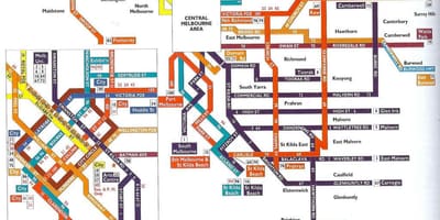 Melburn të transportit publik hartë